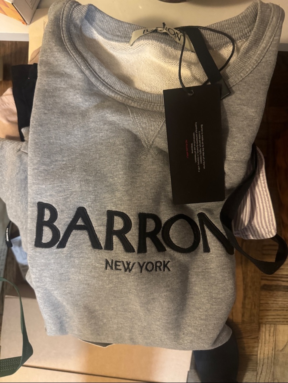 Barron New York Gray Logo Sweatshirt